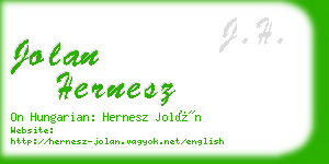 jolan hernesz business card